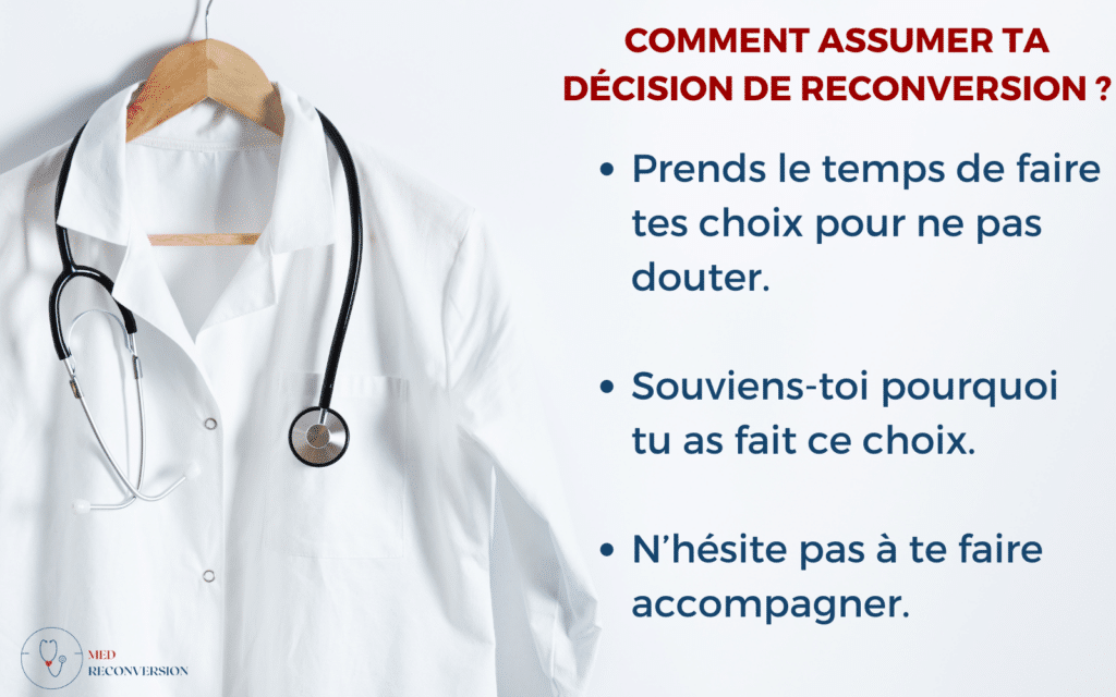 récapitulatif des conseils pour assumer un choix de reconversion après médecin