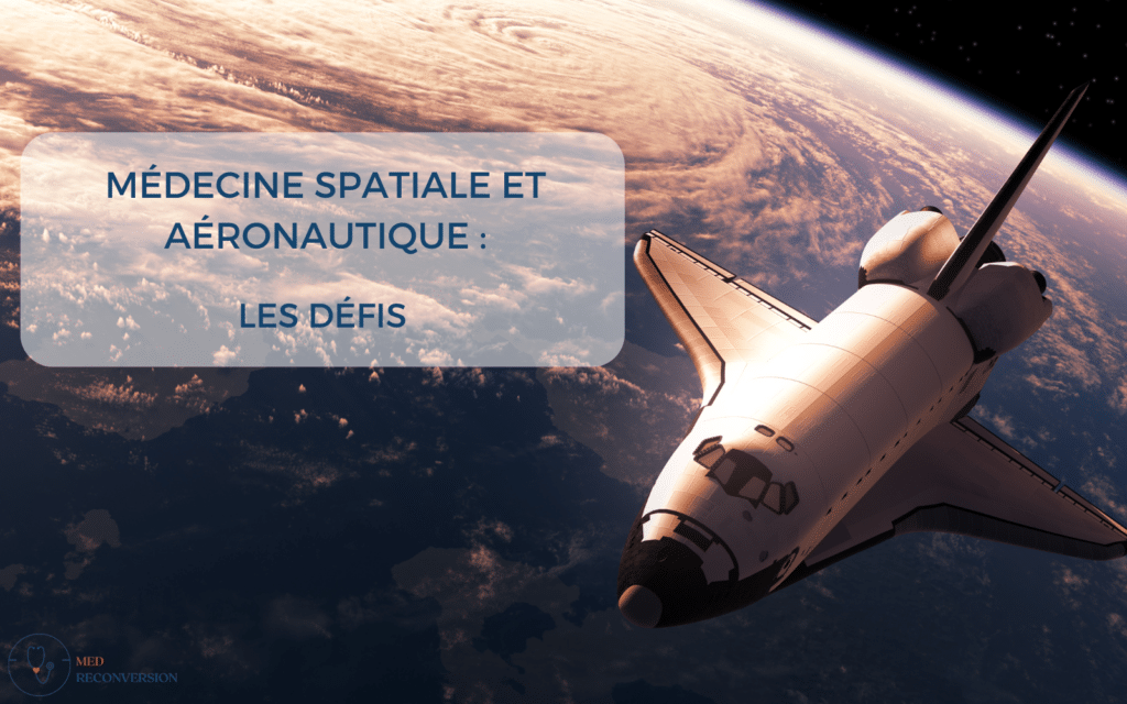 navette spatiale avec du personnel de médecine spatiale et aéronautique 