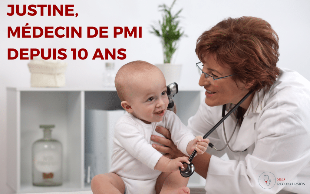 photo de Justine, médecin de PMI avec un bébé qui est son patient