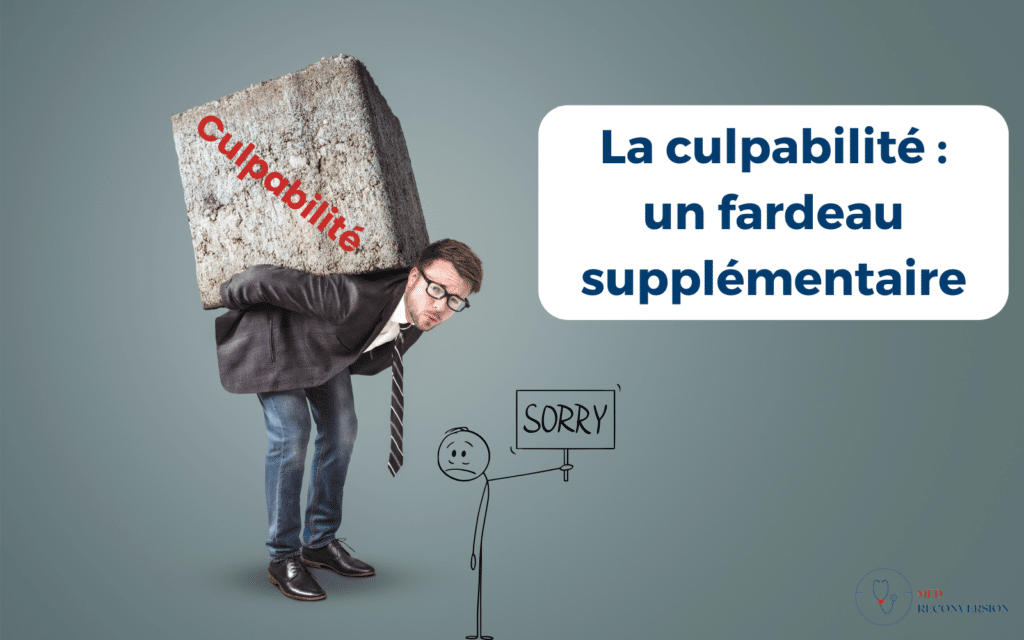 photo d'un homme avec un rocher sur le dos pour illustrer la culpabilité ressentie par le médecin en burn out