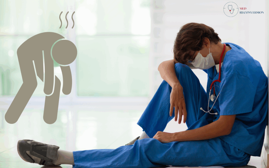 photo d'un jeune médecin épuisé