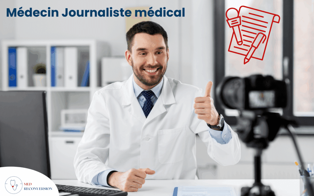 Photo d'un médecin journaliste médical en télétravail