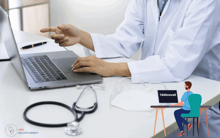Image montrant un médecin en télétravail
