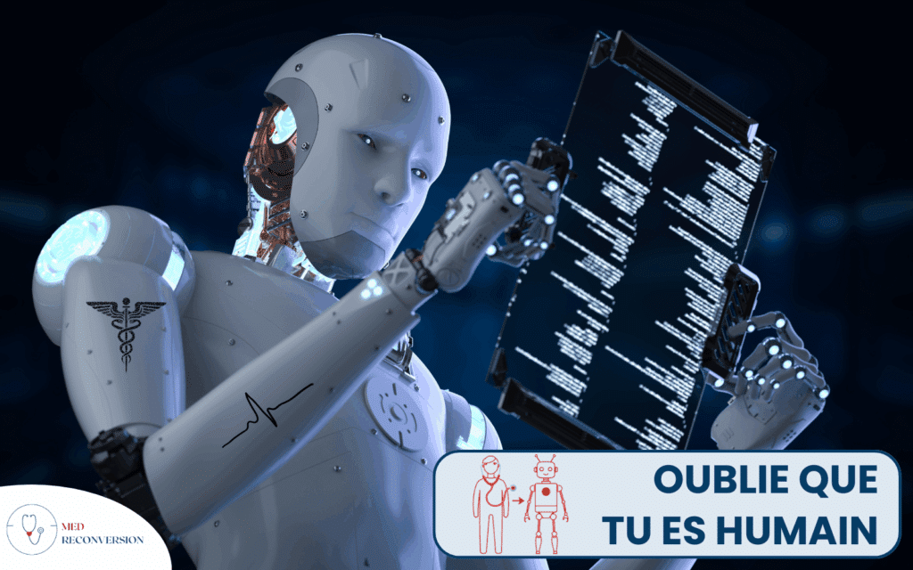 image d'un robot pour représenter le médecin en burn out qui n'est plus un être humain