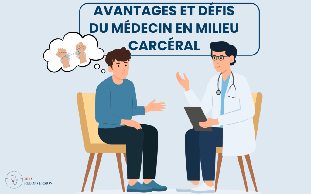 médecin en milieu carcérale parlant à un patient détenu