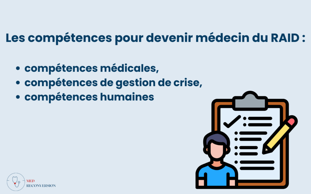infographie compétences médecin du RAID