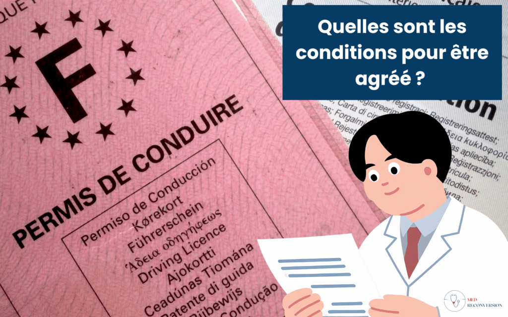 médecins du permis de conduire lisant les conditions pour son agrément