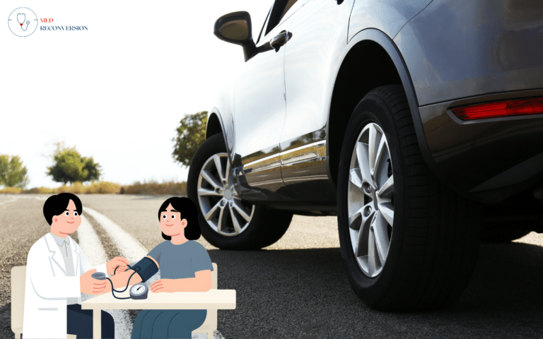 image représentant un médecin agréé du permis de conduire avec une patiente