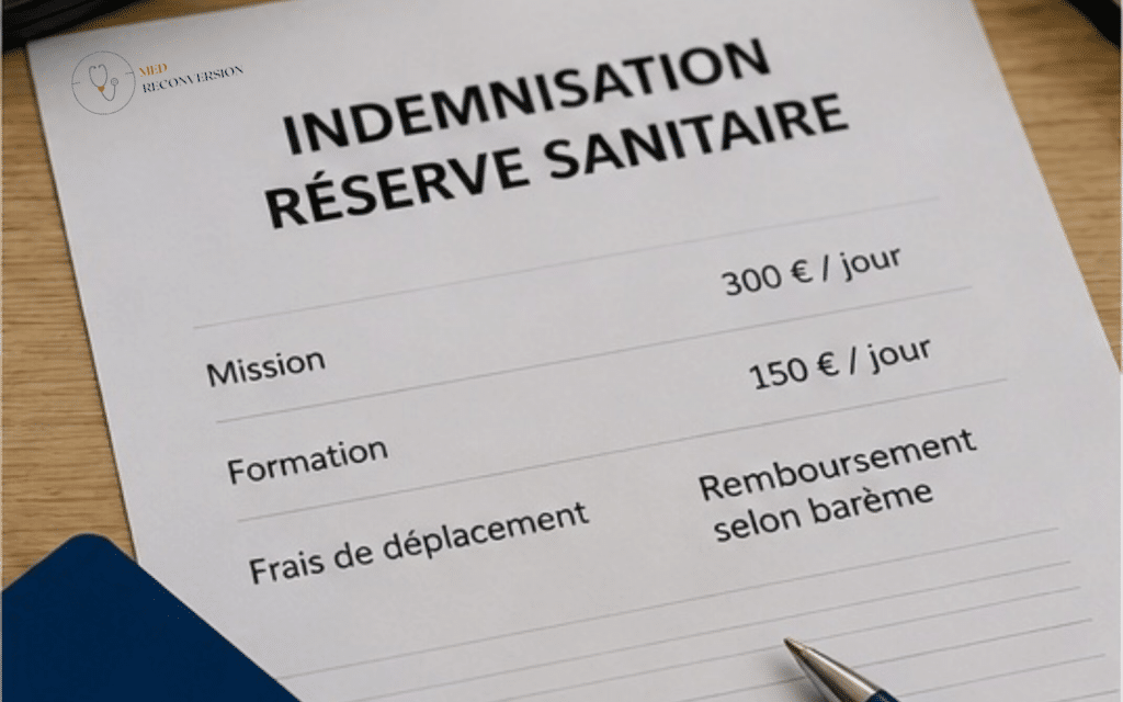 document d’indemnisation de la réserve sanitaire civile