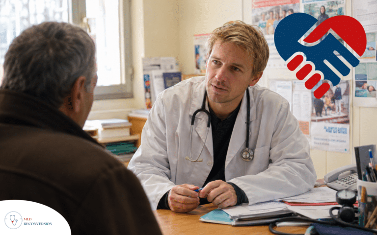 médecin du milieu associatif, avec son patient