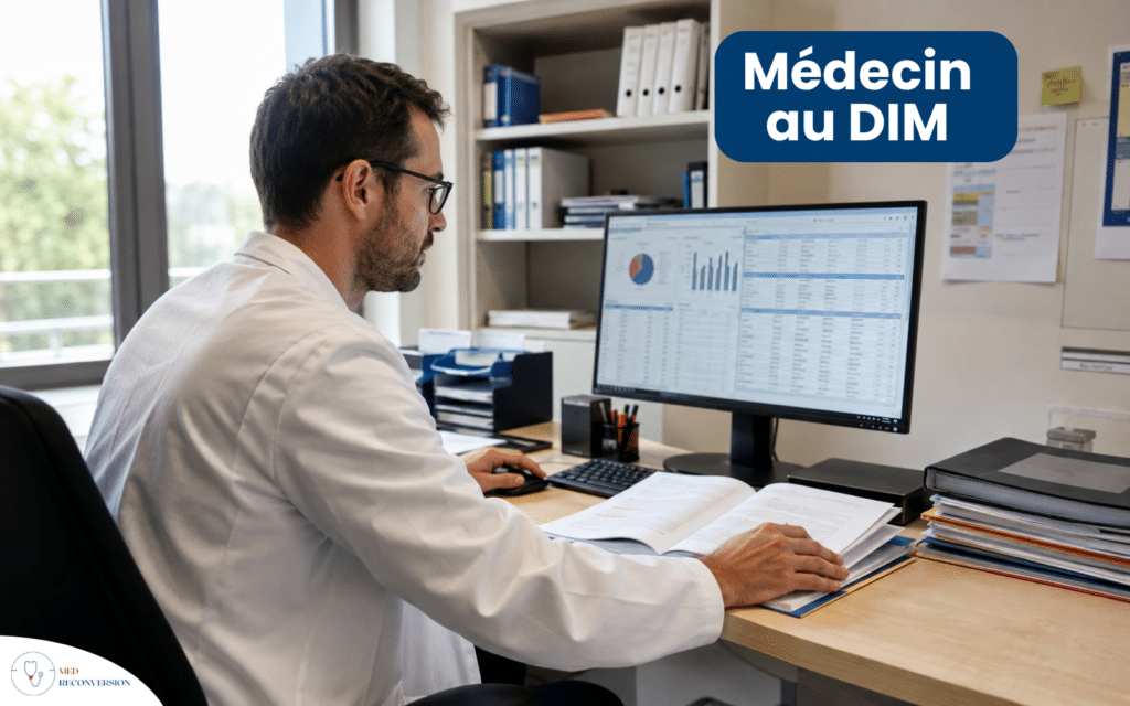 médecin du dim devant son ordinateur
